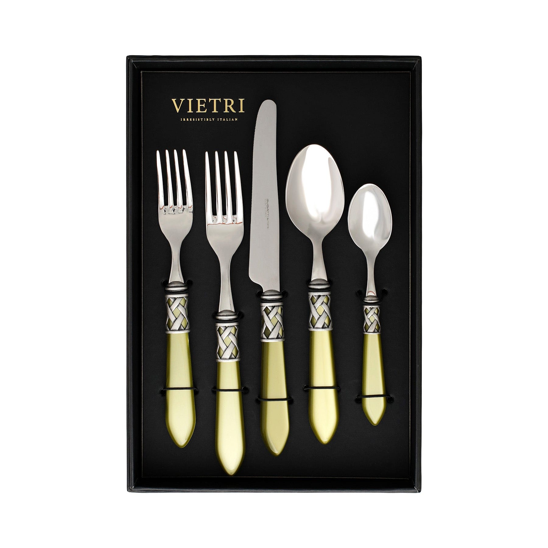 Aladdin Antique Chartreuse Five-Piece Place Setting - Set of 4