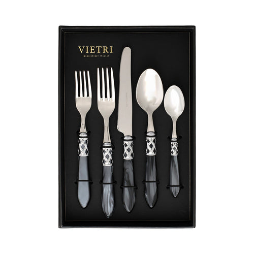 Aladdin Antique Charcoal Five-Piece Place Setting - Set of 4